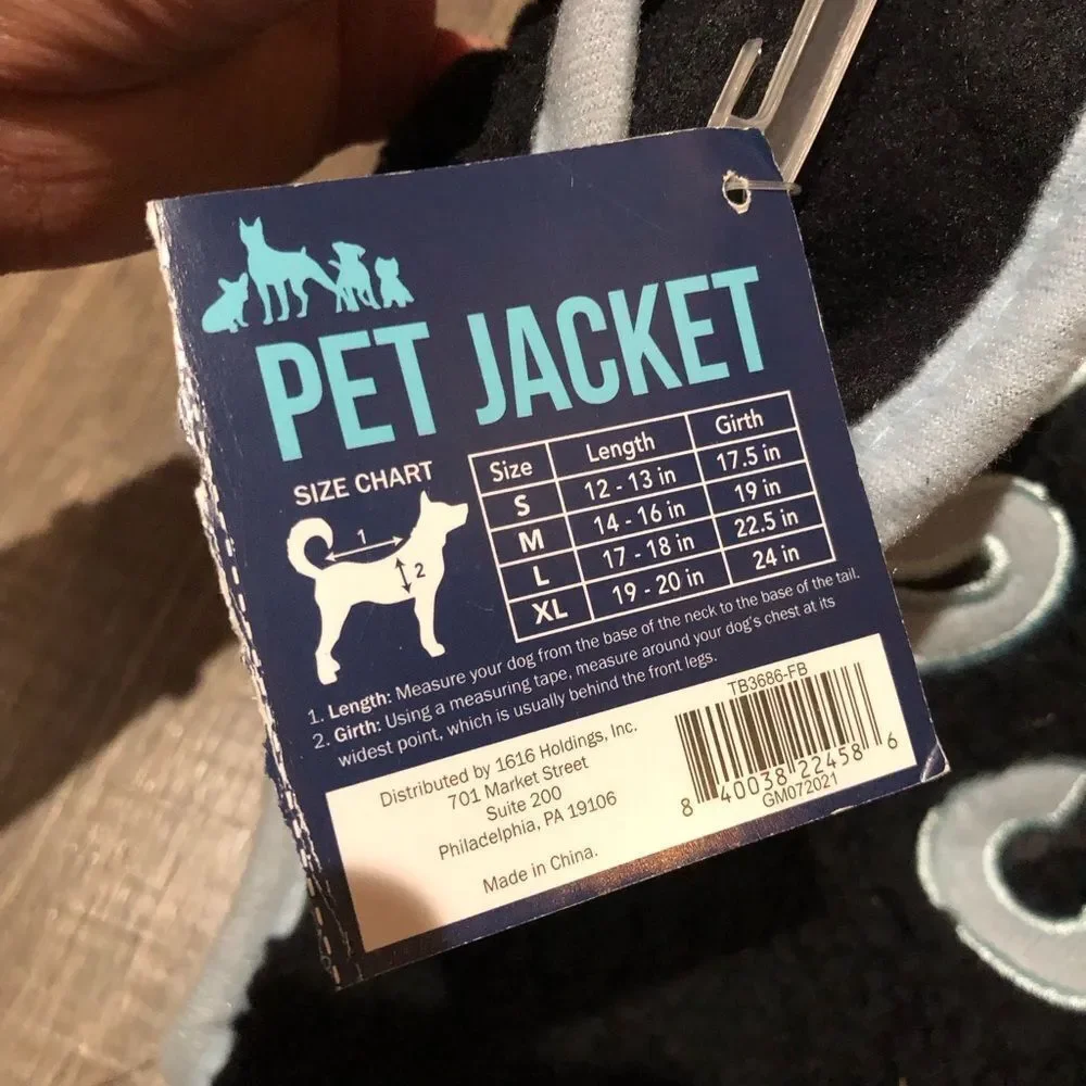 NEW Pet Black Fleece Vest with 'Stay Cozy' Text Size L For Dogs